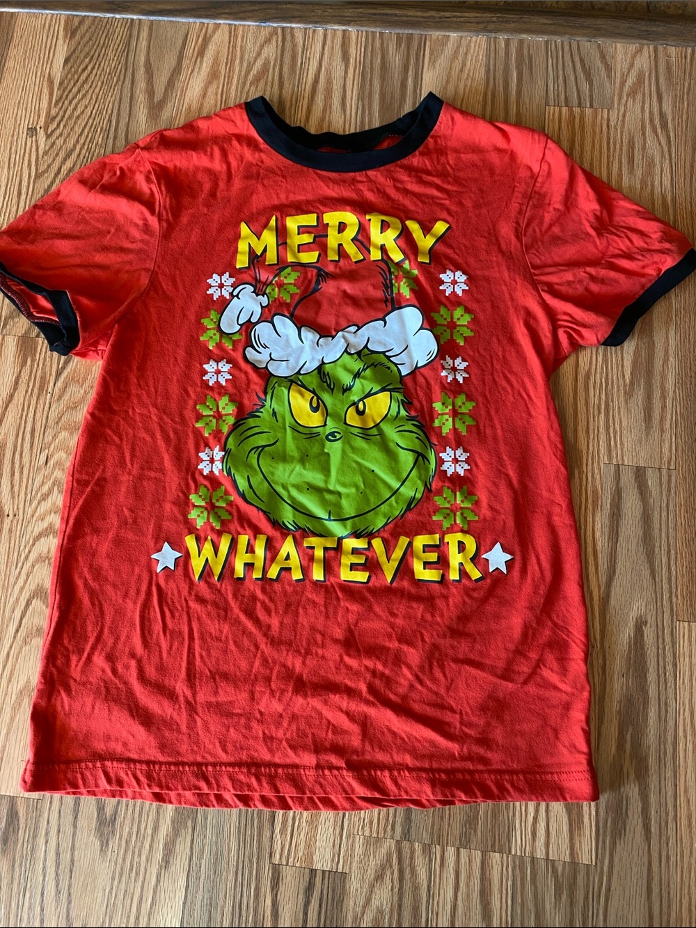 Dr. Seuss Red Grinch "Merry Whatever" Holiday Tee Unisex
